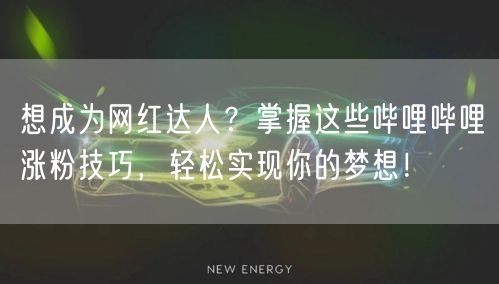 想成为网红达人？掌握这些哔哩哔哩涨粉技巧