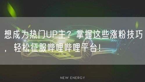 想成为热门UP主？掌握这些涨粉技巧，轻松征服哔哩哔哩平台！